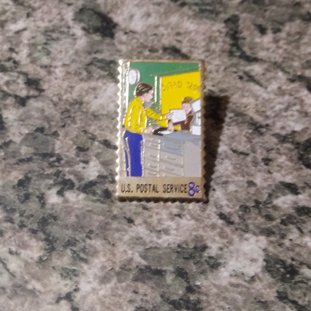 Us postal medal pin